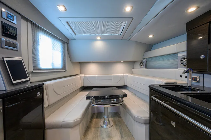 Slide: The Image of Luxurious interior of a 2019 Formula 430 Super Sport Crossover yacht with modern amenities. - 84