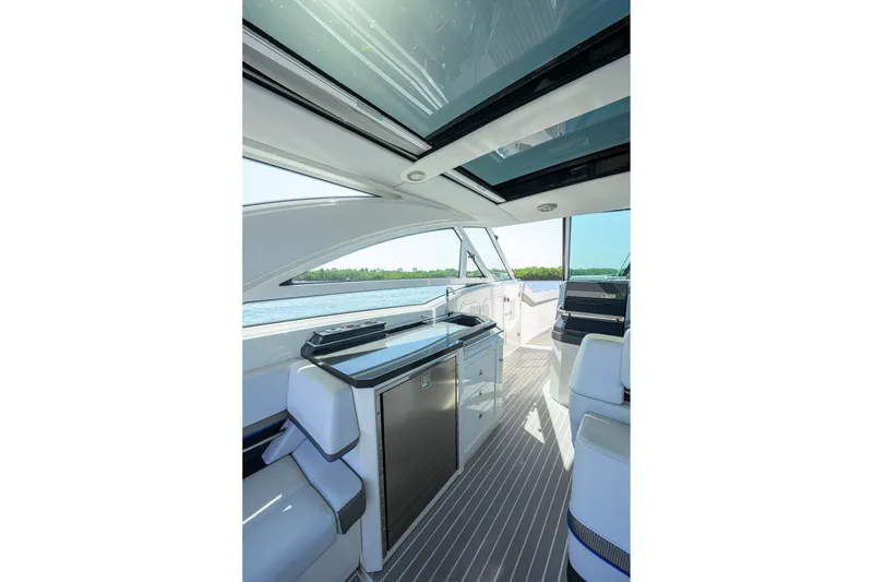 Slide: The Image of Interior of 2019 Formula 430 Super Sport Crossover yacht with sleek design and modern amenities. - 19