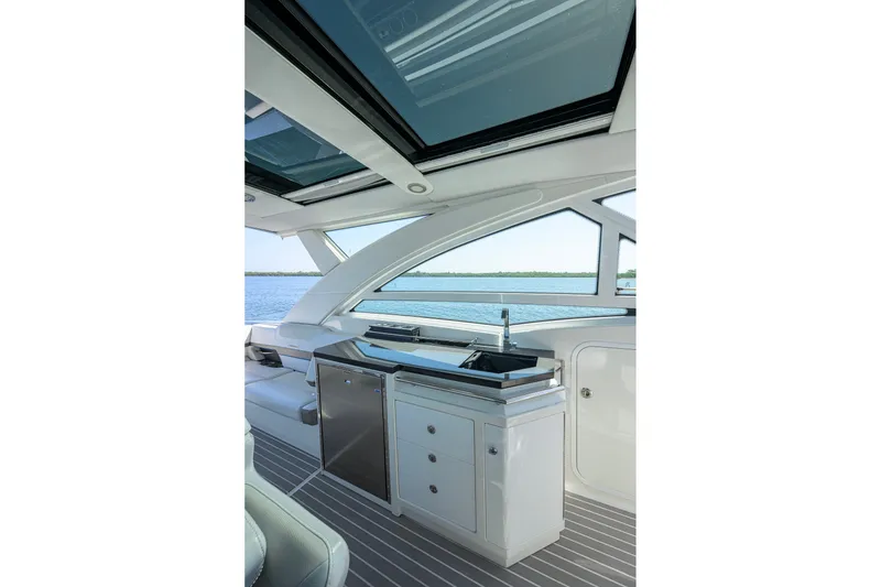 Slide: The Image of Luxurious interior of 2019 Formula 430 Super Sport Crossover yacht with sleek design and amenities. - 18