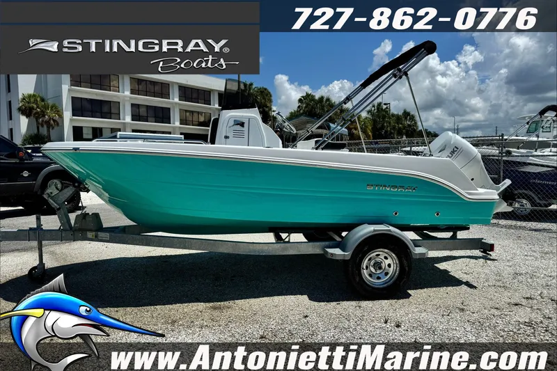 The Image of Stingray 17 CC 2027 boat on trailer, displayed at Antonietti Marine dealership. - 0