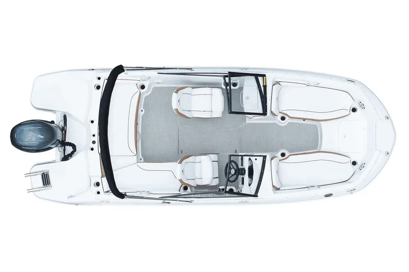 Slide: The Image of Vue aérienne du bateau Stingray 191 DC 2026, design blanc. - 31