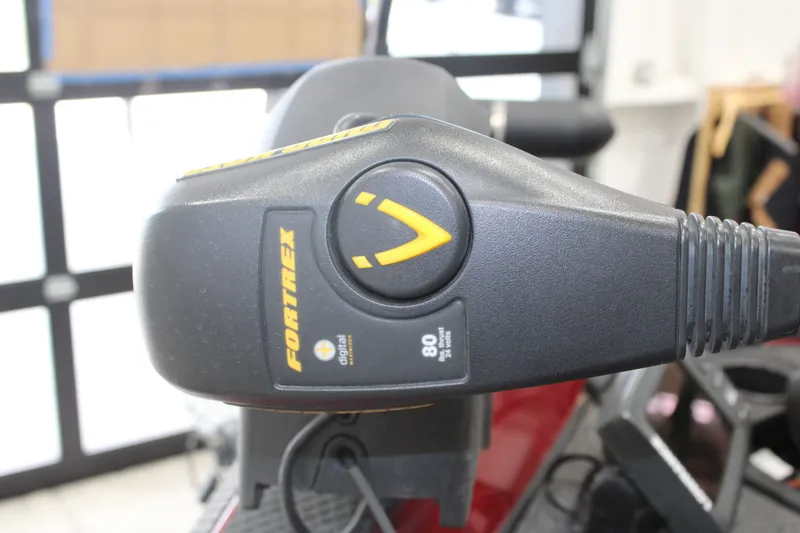 Slide: The Image of Close-up of Fortrex trolling motor control on 2016 Ranger RT188 boat. - 15