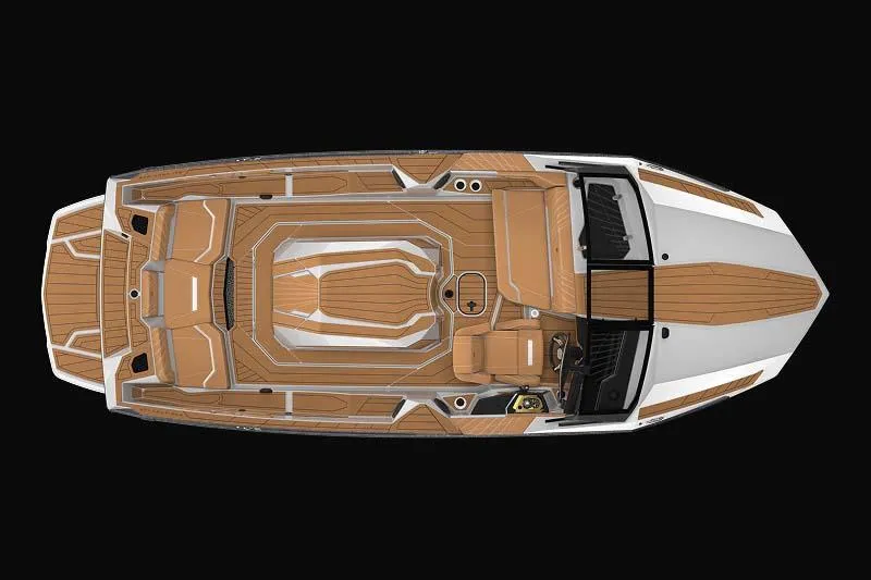 Slide: The Image of Manufacturer Provided Image: 2026 Nautique Ski Nautique boat, top view, featuring sleek design and spacious interior layout. - 15