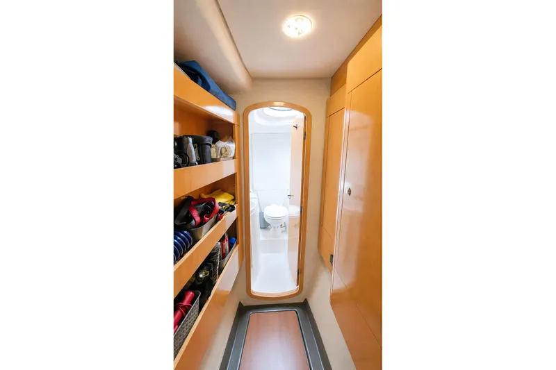 Slide: The Image of Interior of 2006 Fountaine Pajot Highland 35 Pilot yacht, featuring a compact bathroom. - 27