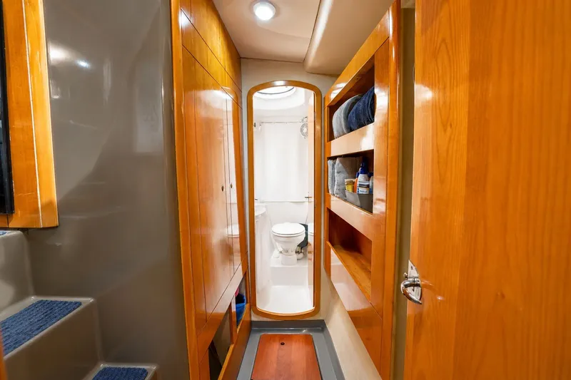 Slide: The Image of Luxurious wooden interior of 2006 Fountaine Pajot Highland 35 Pilot yacht bathroom. - 24