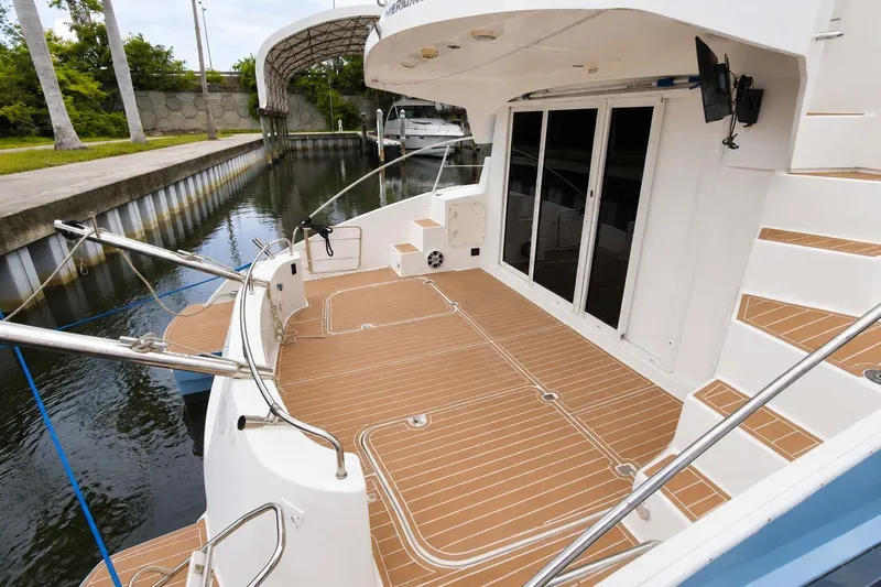 Slide: The Image of 2006 Fountaine Pajot Highland 35 Pilot yacht with spacious deck and modern amenities. - 5