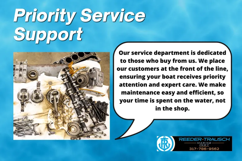 Slide: The Image of ```json { "alt_text": "Priority service support for Bennington 20 SSX 2016 boat maintenance." } ``` - 5