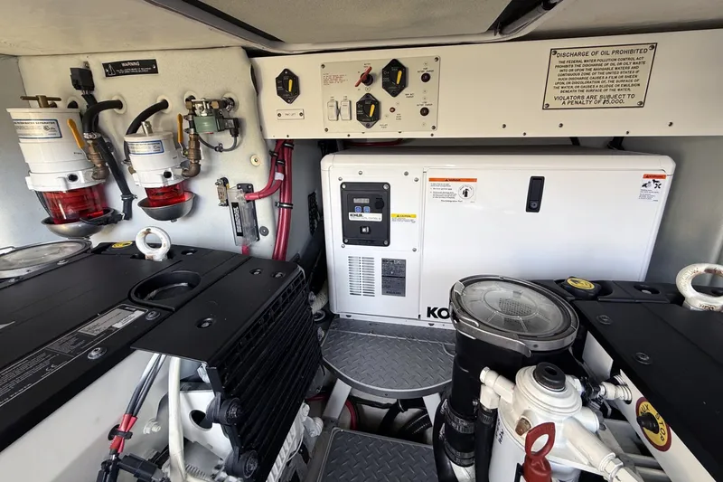Slide: The Image of Engine room of a 2016 Formula 40 Performance Cruiser with Kohler generator and fuel filters. - 36