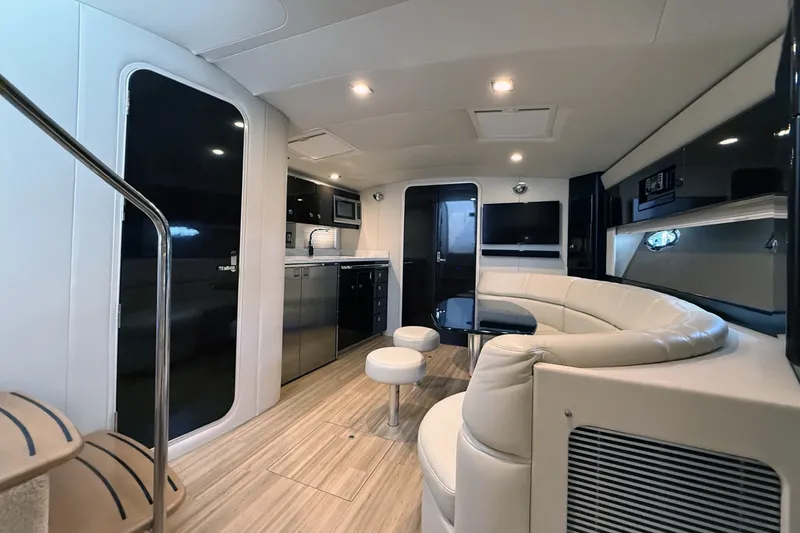 Slide: The Image of Luxurious interior of a 2016 Formula 40 Performance Cruiser with modern amenities. - 17