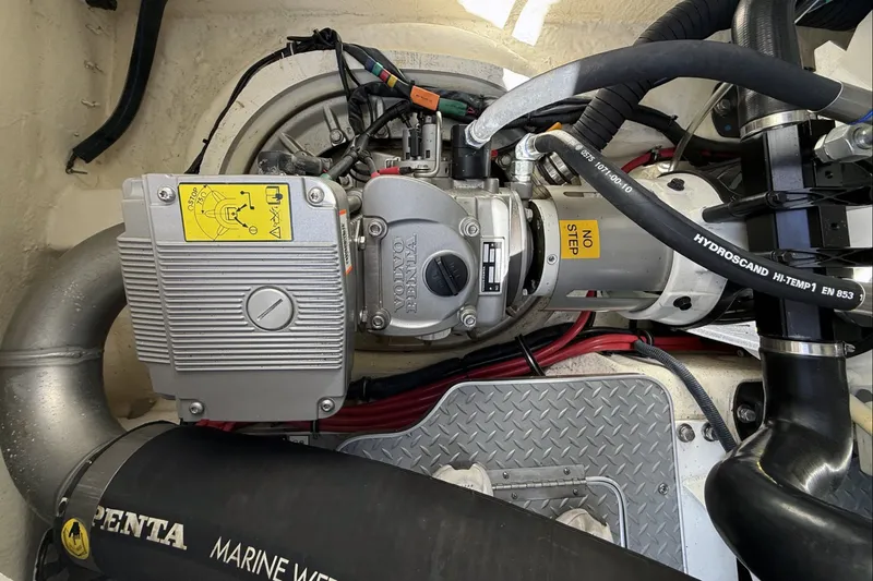 Slide: The Image of Engine compartment of a 2016 Formula 40 Performance Cruiser with Volvo Penta components. - 39