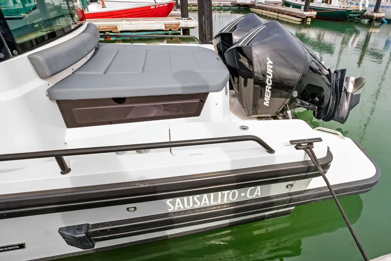 Slide: The Image of 2021 Axopar 28 Cabin boat with Mercury engine, docked in Sausalito, CA. - 13