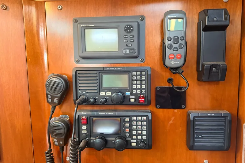 Slide: The Image of Control panel of a 2005 Beneteau 57 yacht with communication devices. - 17