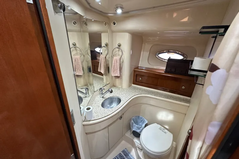 Slide: The Image of Luxurious bathroom interior of 2007 Meridian 411 Sedan yacht with modern amenities. - 86