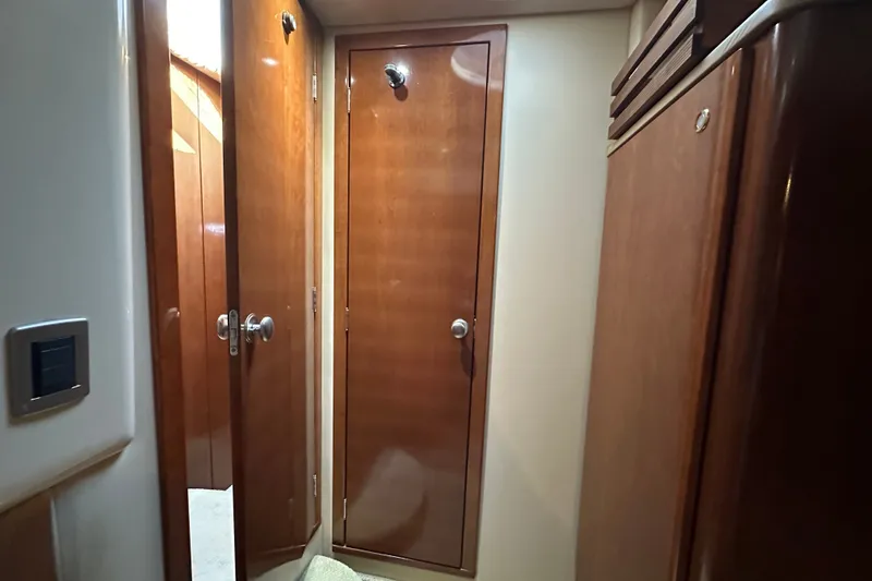 Slide: The Image of Interior of 2007 Meridian 411 Sedan with wooden doors and cabinetry. - 75