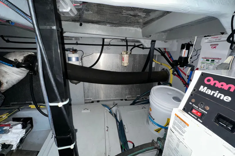 Slide: The Image of Engine room of a 2007 Meridian 411 Sedan with Onan Marine generator. - 129