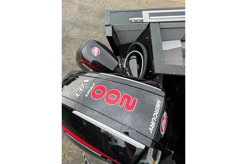 Slide: The Image of 2027 Starcraft Fishmaster 196 with Mercury 200 HP outboard engine, top view. - 4