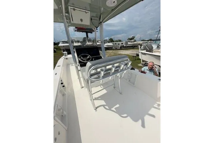 Slide: The Image of 2024 KenCraft 2460 Bayrider boat interior with steering console and seating. - 33
