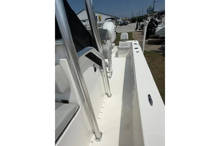 Slide: The Image of 2024 KenCraft 2460 Bayrider boat interior with sleek design and stainless steel features. - 16