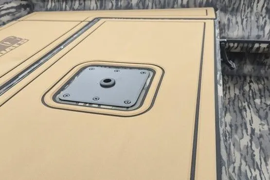 Slide: The Image of 2027 Havoc 1656 MRST MACH 1 boat interior with camouflage design and hatch detail. - 7