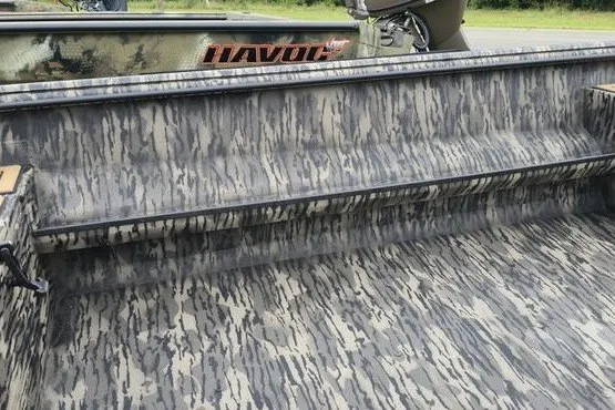 Slide: The Image of 2027 Havoc 1656 MRST MACH 1 boat with camouflage interior design. - 9