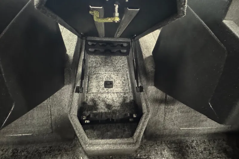 Slide: The Image of Interior view of 2026 Tracker Targa V-18 Combo boat storage compartment. - 15