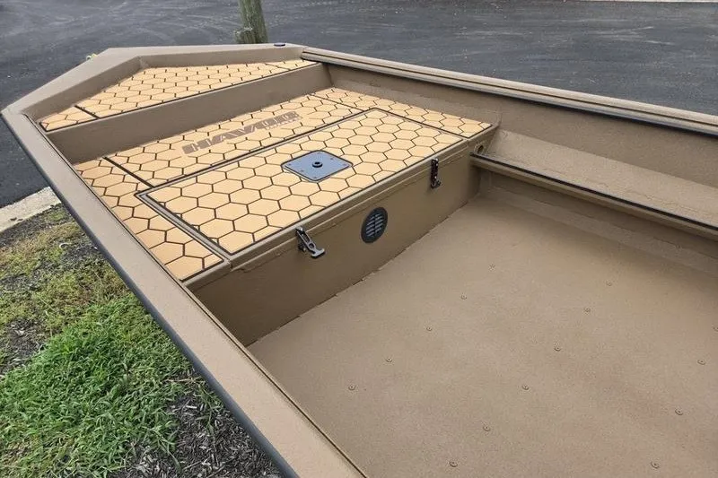 Slide: The Image of 2027 Havoc 1656 MRST MACH 1 boat interior with hexagonal pattern deck. - 4