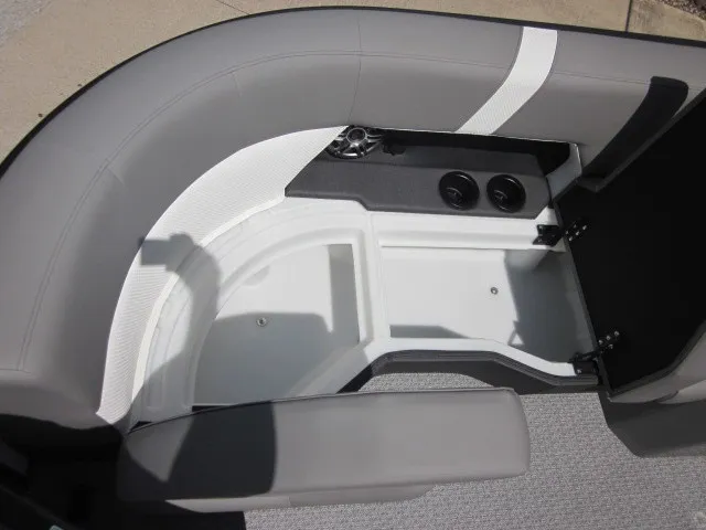 Slide: The Image of The 2027 Evotti 521 QL features sleek gray upholstery with integrated cup holders. - 13