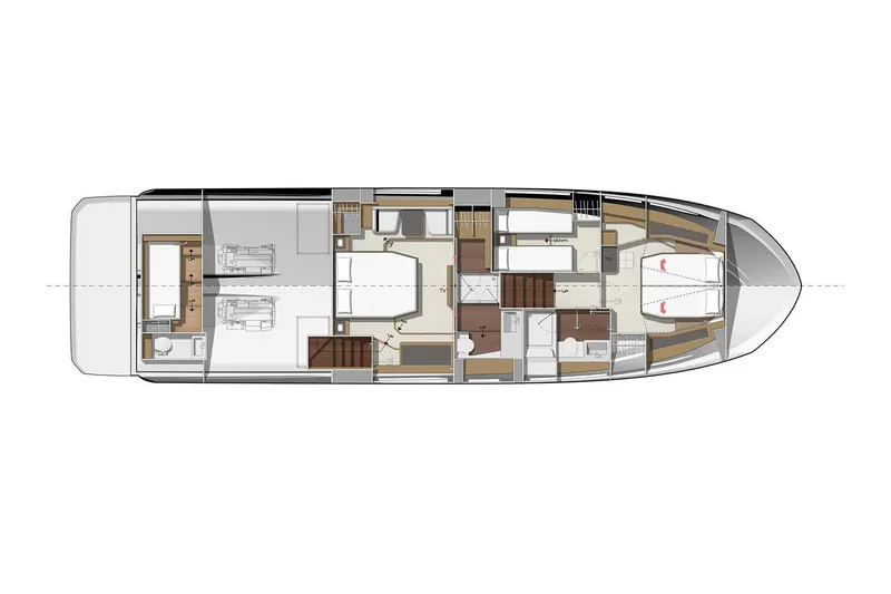 Slide: The Image of Manufacturer Provided Image: Floor plan of the 2022 Prestige 590 yacht, showcasing interior layout and design. - 63
