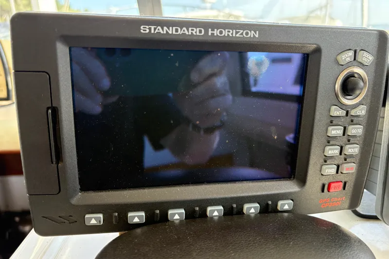 Slide: The Image of Standard Horizon GPS chart plotter on 1978 Mainship 34 Trawler. - 18