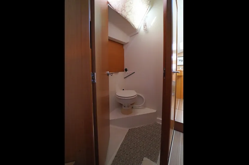Slide: The Image of Interior view of 2011 Jeanneau Sun Odyssey 50 DS yacht bathroom with modern fixtures. - 33