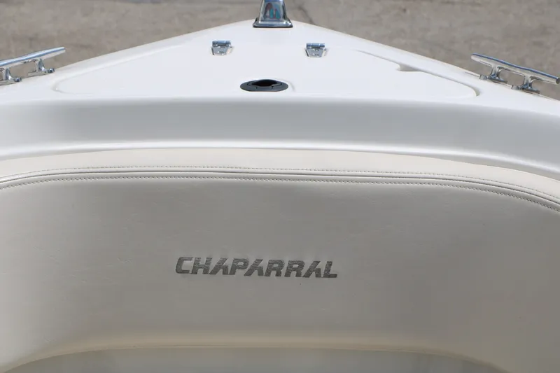 Slide: The Image of 1997 Chaparral 2130 SS boat, white interior with logo detail. - 26