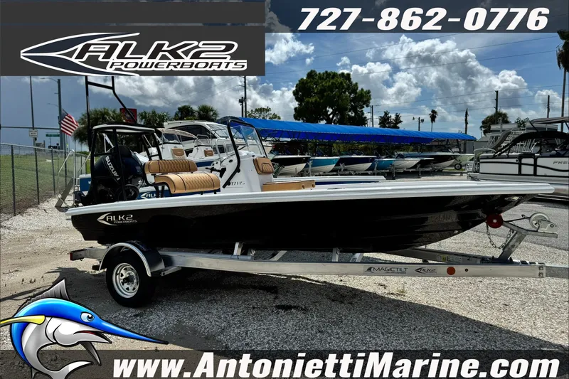 Slide: The Image of 2027 ALK2 Powerboats 17HS on trailer at Antonietti Marine dealership. - 3