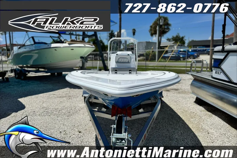 Slide: The Image of 2027 ALK2 Powerboats 17HS on display at Antonietti Marine dealership. - 2