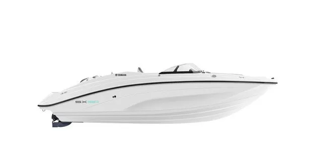 The Image of A sleek, modern motorboat with a curved design and Yamaha logo, model SX180, year 2027. - 1