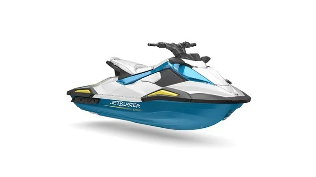 The Image of Yamaha WaveRunner JetBlaster LTD 2027 in blue and white with a sporty design. - 1