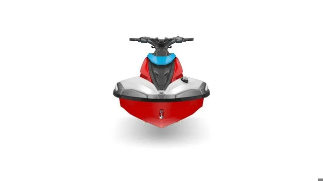 Slide: The Image of A red Yamaha WaveRunner JetBlaster DLX 2-Up from 2027, shown frontally on a white background. - 8