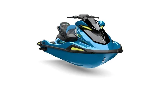 The Image of A blue 2027 Yamaha WaveRunner VX Limited with a sporty design and yellow accents. - 1