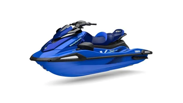 Slide: The Image of A blue Yamaha WaveRunner VX Cruiser HO jet ski with a sporty design and comfortable seating. - 7