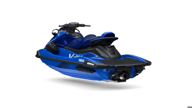 Slide: The Image of A blue 2027 Yamaha WaveRunner VX Cruiser HO with a sporty design and comfortable seating. - 5