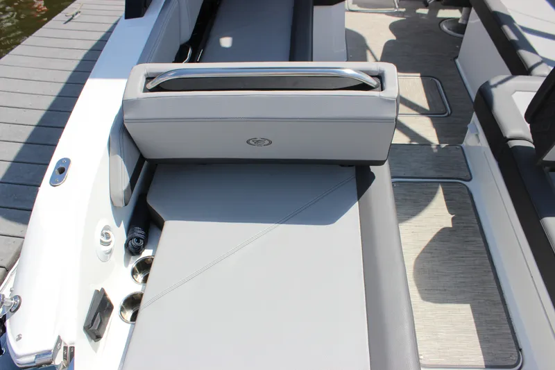 Slide: The Image of 2024 Cobalt R6 Outboard boat interior with sleek seating and modern design. - 10