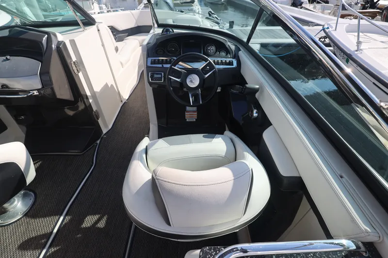 Slide: The Image of Interior view of a 2014 Monterey 268SS Super Sport boat cockpit. - 20