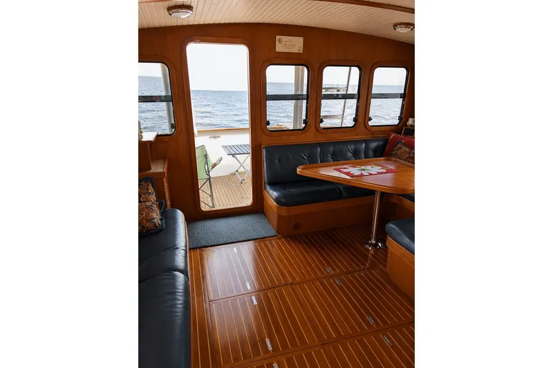 Slide: The Image of Interior of 1988 Hans Christian Independence 45 yacht with ocean view through windows. - 8