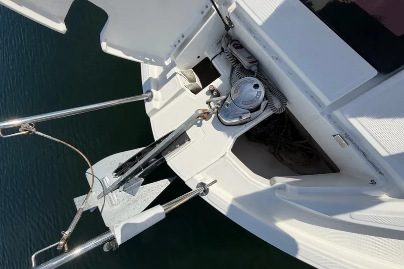Slide: The Image of Bow of 2021 Beneteau Antares 27 with anchor and winch system. - 37