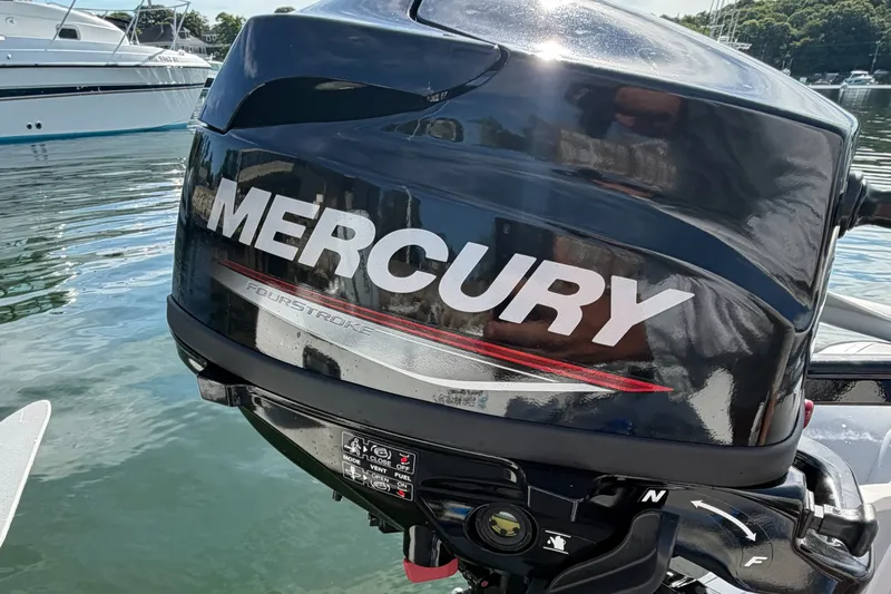 Slide: The Image of Mercury FourStroke outboard motor on a 2021 Beneteau Antares 27 boat. - 43