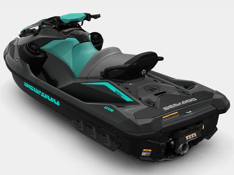 Slide: The Image of A modern Sea-Doo GTR 230 jet ski in black and turquoise, model year 2026. - 4