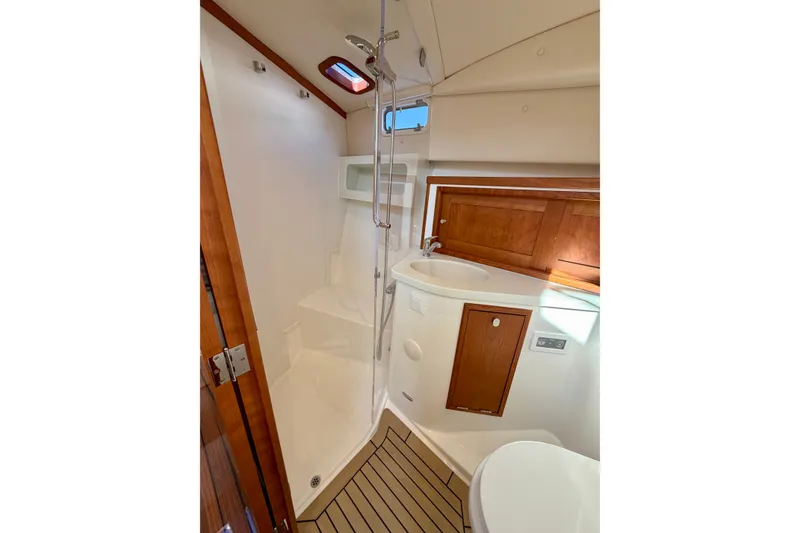 Slide: The Image of Luxurious bathroom in 2025 MJM 4 yacht with wooden accents and modern fixtures. - 42
