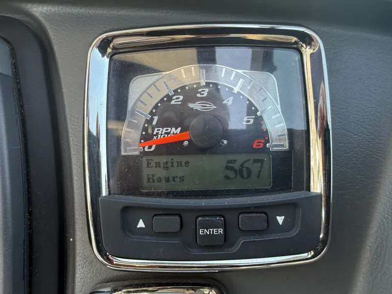 Slide: The Image of A tachometer with a digital display shows 567 engine hours. - 29