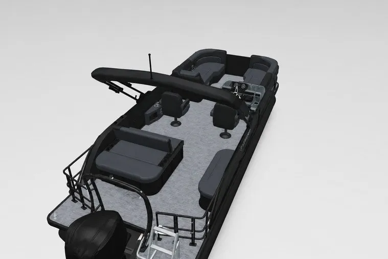 Slide: The Image of 2027 Godfrey Sweetwater 22' Tritoon with spacious seating and modern design. - 92