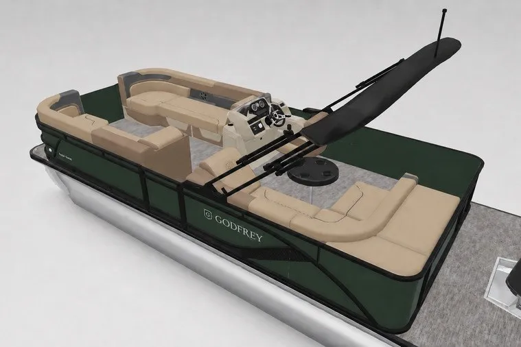 Slide: The Image of 2027 Godfrey Sweetwater 22' Cruise Special Edition Tritoon with luxurious seating and sleek design. - 119