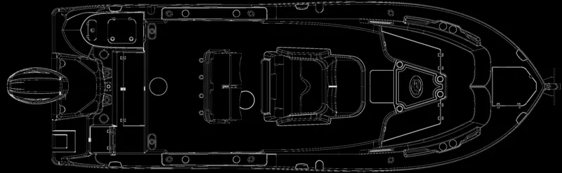 Slide: The Image of Top view of a Sea Fox 248 Commander boat layout with detailed seating and helm arrangements. - 2